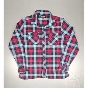 Salt Valley Western Button‎ Up Shirt Mens XL Flannel Red Plaid Long Sleeve